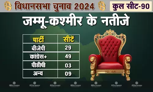 कश्मीर में 30 सीटों पर नेशनल कॉन्फ्रेंस की जीत, उमर अब्दुल्ला बन सकते हैं घाटी के नए सीएम कश्मीर में 30 सीटों पर नेशनल कॉन्फ्रेंस की जीत, उमर अब्दुल्ला बन सकते हैं घाटी के नए सीएम