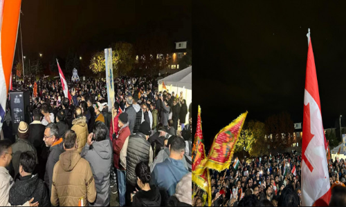 हिंदू मंदिर पर हमले के बाद सड़क पर उतरे भारतीय मूल के सैकड़ों लोग, जय श्री राम के नारे के साथ किया खालिस्तान का विरोध