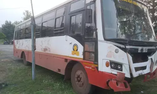 बस-दोपहिया की टक्कर में बालक सहित तीन लोगों की मौत