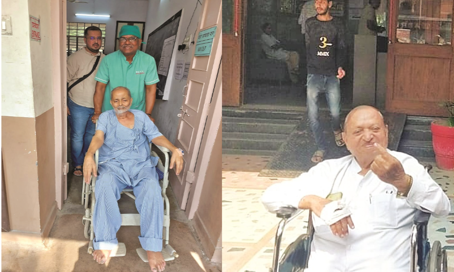 अस्पताल से एंबुलेंस में गए मतदान करने, तो 84 साल के मरीज ने निभाई जिम्मेदारी