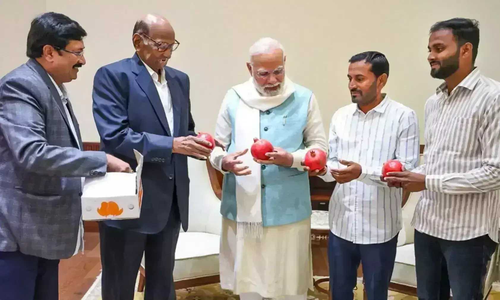 अनार किसानों की समस्याओं पर शरद पवार ने प्रधानमंत्री मोदी से की मुलाकात