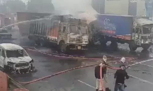 जयपुर में LPG और CNG ट्रक में टक्कर से धमाका, 5 लोगों की हुई मौत