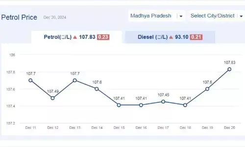 मध्यप्रदेश में आज 20-दिसंबर-2024 को पेट्रोल की कीमत