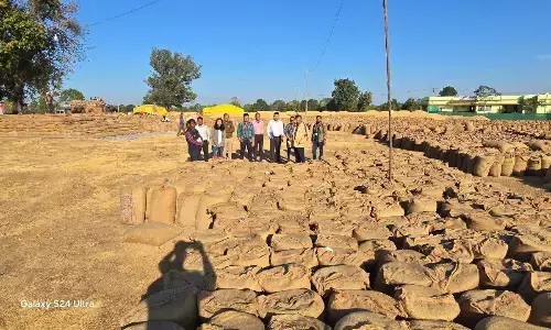 कल्याणपुर धान खरीदी केन्द्र में अफसरों का धावा, 25 हजार से ज्यादा बोरियों में भरी धान जब्त