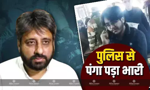 पापा विधायक हैं हमारे...! पुलिस के सामने अकड़ दिखा रहा था APP विधायक का बेटा, मॉडिफाइड बाइक पर लगा जुर्माना, वीडियो वायरल