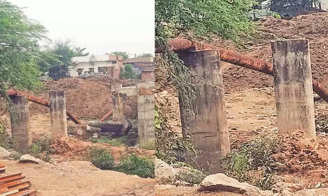 आसीनगर जोन में पुल निर्माणकार्य अधर में अटकने से नागरिक परेशान, रोका काम आसीनगर जोन में पुल निर्माणकार्य अधर में अटकने से नागरिक परेशान, रोका काम