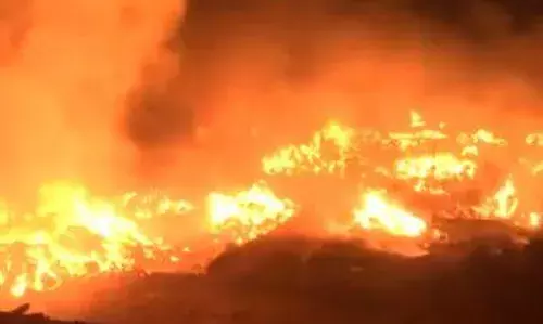 उत्तर प्रदेश के मुरादाबाद में कपड़ों के गोदाम में लगी भीषण आग, फायर ब्रिगेड की टीम भी मौके पर मौजूद