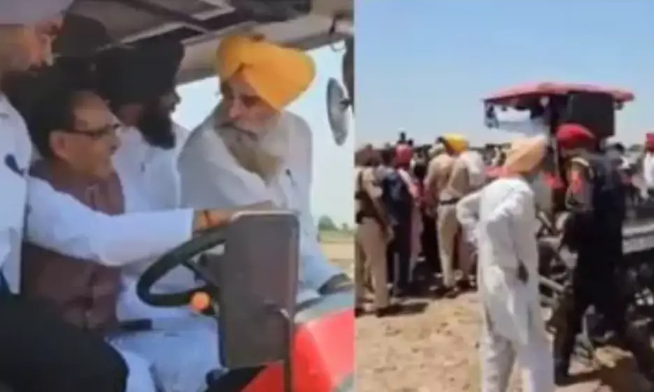 खेत में ट्रैक्टर चलाते कृषि मंत्री चौहान बोले - किसानों से मिले फीडबैक के आधार पर बनेगी कृषि नीति