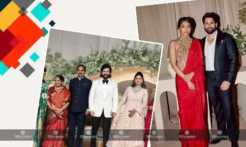 अखिल-जैनब के रिसेप्शन में पति नागा के साथ रेड साड़ी में बन-ठन कर पहुंची थीं शोभिता, तस्वीरें सोशल मीडिया पर हुई वायरल