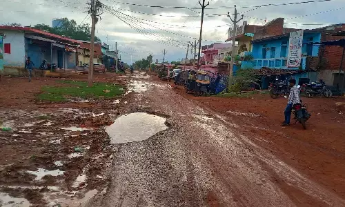बेपरवाह प्रशासन, गढ्ढे में सड़क या सड़क में गढ्ढे जिम्मेदार कौन, दलदल में तब्दील बोरी रोड़, आये दिन हो रहे हादसे