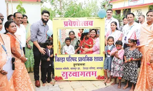 114 स्कूलों में प्रवेशोत्सव - छुट्टियों के बाद पहले दिन शिक्षा के मंदिरें में खास रौनक