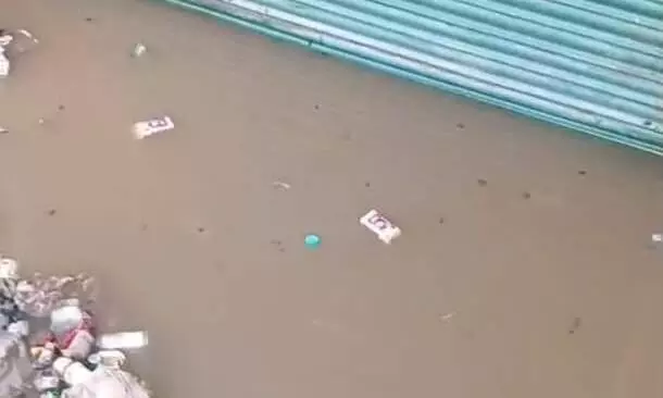 सड़क चौडीकरण में बनाई गई पुलिया को मिट्टी से किया बंद, भारी बारिश में बाढ जैसे हालात सड़क चौडीकरण में बनाई गई पुलिया को मिट्टी से किया बंद, भारी बारिश में बाढ जैसे हालात