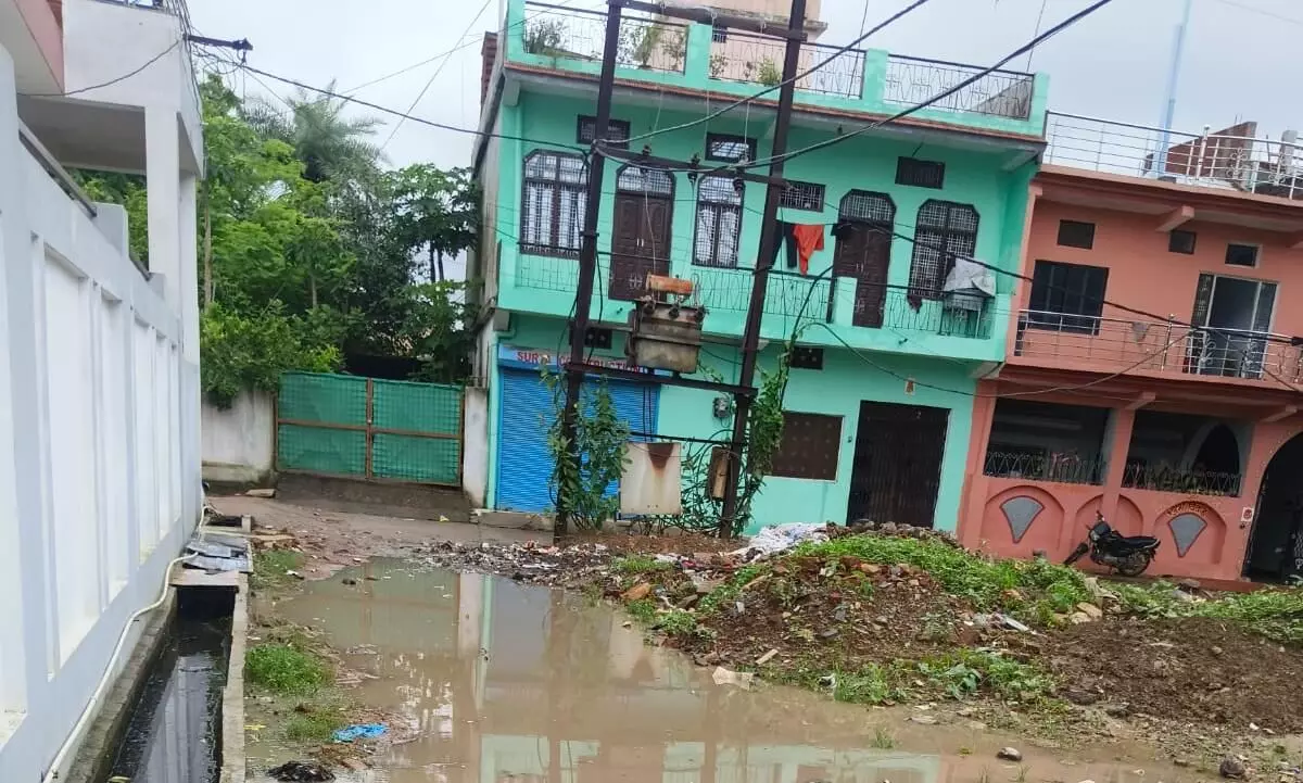 जलभराव होने से वार्ड क्रमांक १२ के रहवासी परेशान, कई बार आवेदन के बाद भी समस्या जस की तस जलभराव होने से वार्ड क्रमांक १२ के रहवासी परेशान, कई बार आवेदन के बाद भी समस्या जस की तस