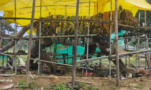 लोहे के कबाड़ से पेंच पार्क में बन रहा टाइगर का दुनिया का सबसे बड़ा स्टैच्यू