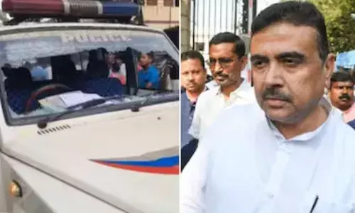 बुलेटप्रुफ वाहन के टूटे शीशे...बीजेपी कार्यकर्ताओं के साथ बर्बरता...शुभेंदु अधिकारी को दिखाए काले झंडे