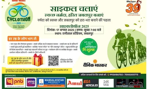 नर्मदा को स्वच्छ बनाने के लिए दैनिक भास्कर जबलपुर, नागपुर ग्रुप की पेशकश, 17 अगस्त को होगा साइक्लोथॉन 2025