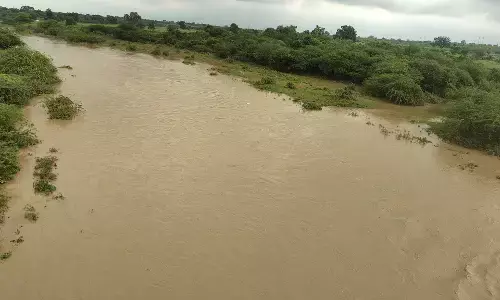 अमरावती के वलगांव की पेढ़ी नदी में बाढ़, खेत डूबे, चिंता में घिरे किसान अमरावती के वलगांव की पेढ़ी नदी में बाढ़, खेत डूबे, चिंता में घिरे किसान