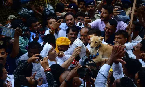 कलेक्टर नहीं पहुंचे तो कुत्ते को दिया ज्ञापन, पीसीसी अध्यक्ष बोले- किसान रो रहा, मुख्यमंत्री सो रहा कलेक्टर नहीं पहुंचे तो कुत्ते को दिया ज्ञापन, पीसीसी अध्यक्ष बोले- किसान रो रहा, मुख्यमंत्री सो रहा