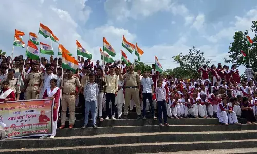 अभाविप द्वारा निकाली गई तिरंगा यात्रा