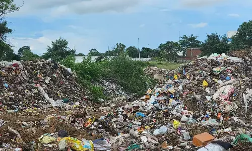 बाईपास पर कचरे का ढेर बना मुसीबत, स्कूल के छात्रों और ढाबा संचालकोंं की बढ़ी मुश्किलें