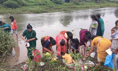 सुहागनों और युवतियों ने निर्जला व्रत रख किया हरतालिका गौर का विसर्जन सुहागनों और युवतियों ने निर्जला व्रत रख किया हरतालिका गौर का विसर्जन