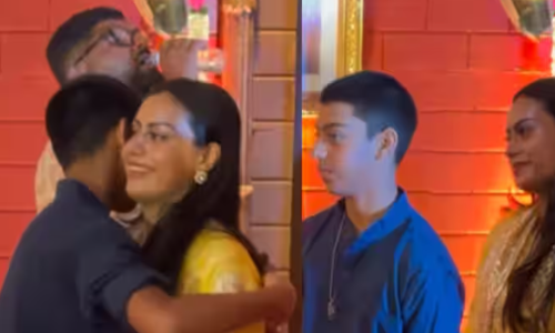 दुर्गा पूजा में सूट पहने ट्रेडिशनल लुक में दिखीं काजोल-अजय की बेटी निसा, भाई युग के साथ वायरल हो रहा क्यूट वीडियो