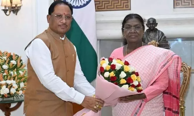 मुख्यमंत्री विष्णुदेव साय ने नई दिल्ली में राष्ट्रपति द्रौपदी मुर्मू से की सौजन्य भेंट मुख्यमंत्री विष्णुदेव साय ने नई दिल्ली में राष्ट्रपति द्रौपदी मुर्मू से की सौजन्य भेंट