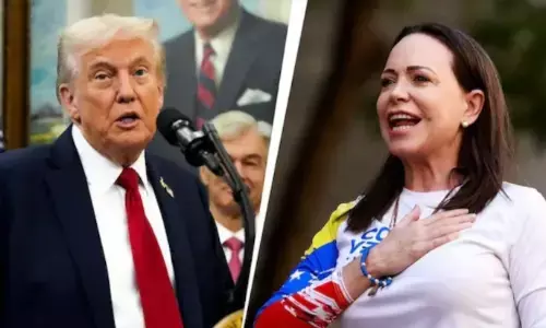 नोबेल प्राइज जीतने के बाद मारिया कोरिना का ट्रंप को लेकर बड़ा बयान, अमेरिकी राष्ट्रपति ट्रंप को लेकर कह दी ये बड़ी बात नोबेल प्राइज जीतने के बाद मारिया कोरिना का ट्रंप को लेकर बड़ा बयान, अमेरिकी राष्ट्रपति ट्रंप को लेकर कह दी ये बड़ी बात