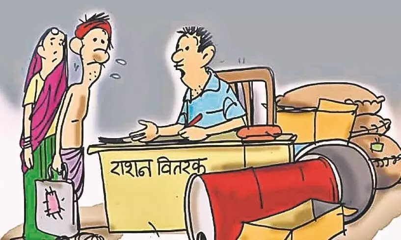 पोर्टल में दिख रहा कई क्विंटल अनाज, मगर जनता को बांटने के लिए दुकानों में राशन नहीं पोर्टल में दिख रहा कई क्विंटल अनाज, मगर जनता को बांटने के लिए दुकानों में राशन नहीं