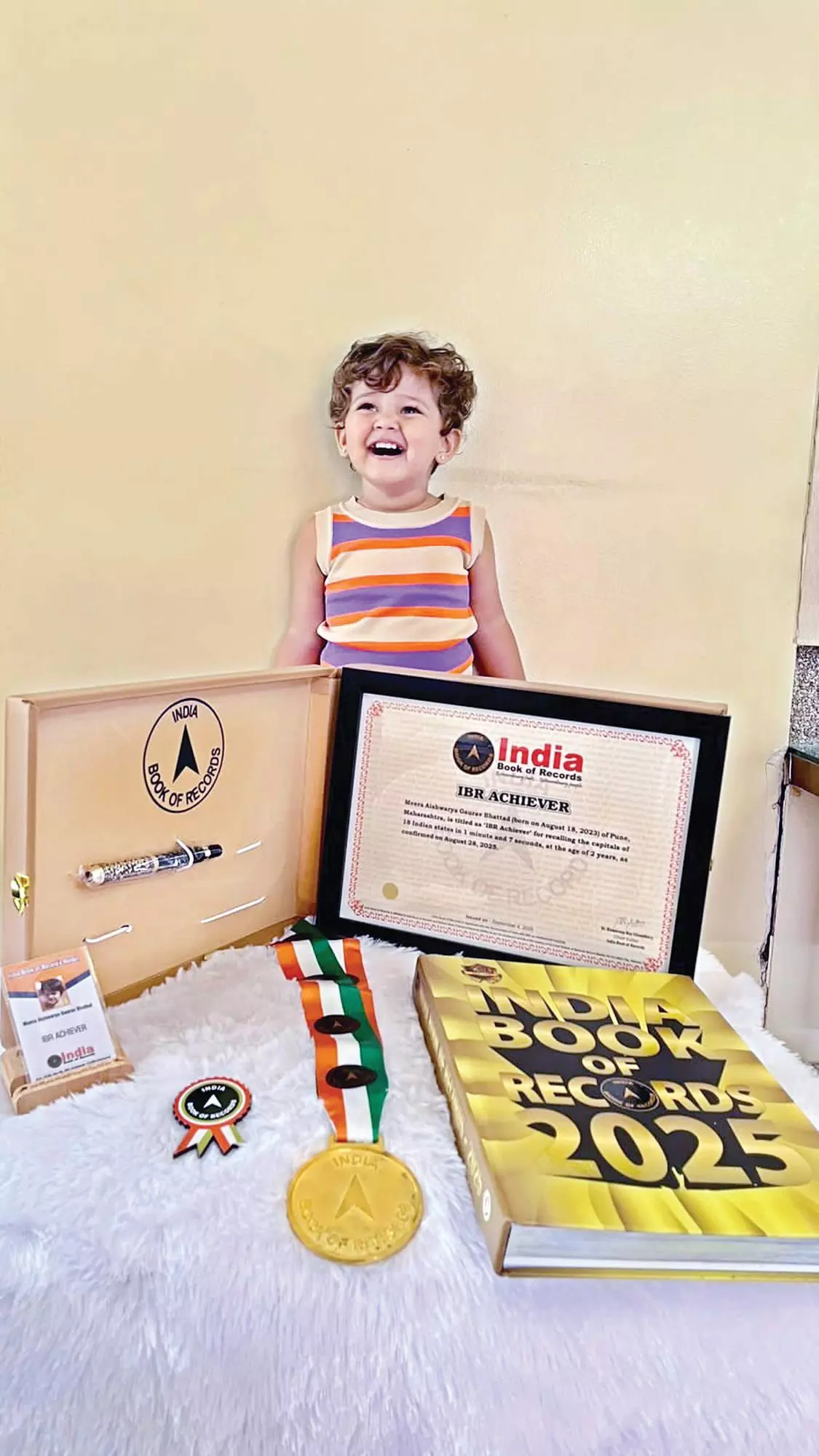 दो साल की बच्ची का नाम इंडिया बुक ऑफ रिकॉर्ड्स में दर्ज दो साल की बच्ची का नाम इंडिया बुक ऑफ रिकॉर्ड्स में दर्ज