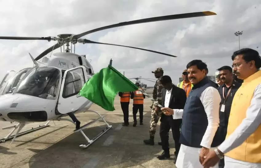 पर्यटन हेलीकॉप्टर सेवा 1 नवंबर से, 20 नवंबर से तीन सेक्टर में नियमित उड़ान, इंट्रा स्टेट कनेक्टिविटी वाला देश का पहला राज्य बना मप्र