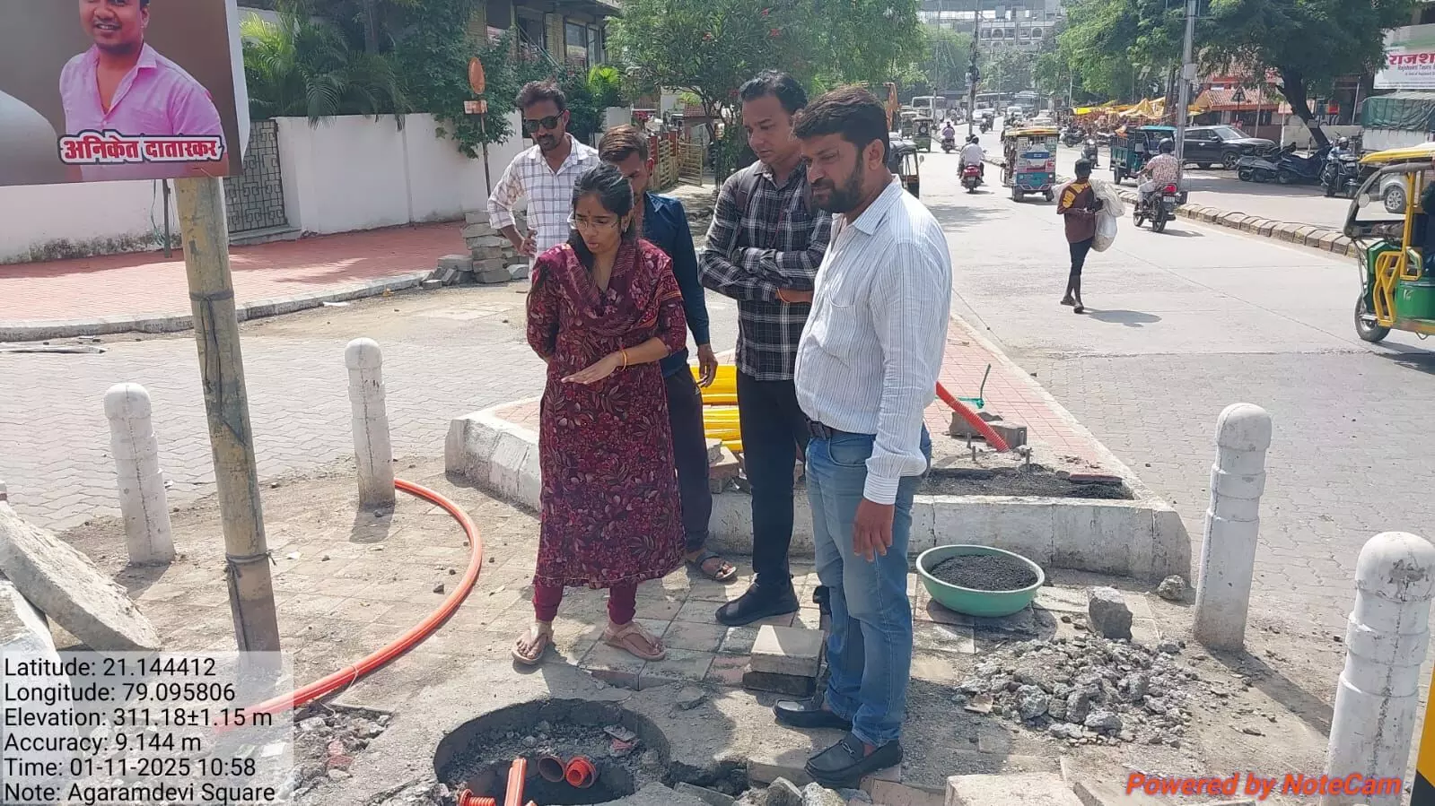 अतिरिक्त आयुक्त ने किया आज्ञाराम मंदिर चौक का निरीक्षण, सौंदर्यीकरण को जल्द पूरा करने के निर्देश