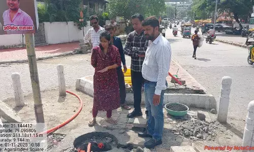 अतिरिक्त आयुक्त ने किया आज्ञाराम मंदिर चौक का निरीक्षण, सौंदर्यीकरण को जल्द पूरा करने के निर्देश