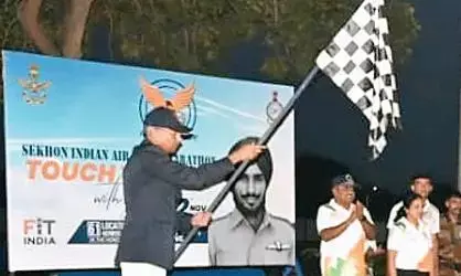 परमवीर चक्र विजेता सेखों की याद में दौड़े एयर फोर्स के जवान, एयर मार्शल गर्ग ने दिखाई हरी झंडी