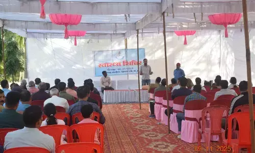 पुलिस लाईन पन्ना में आयोजित एक दिवसीय स्वास्थ्य परीक्षण शिविर