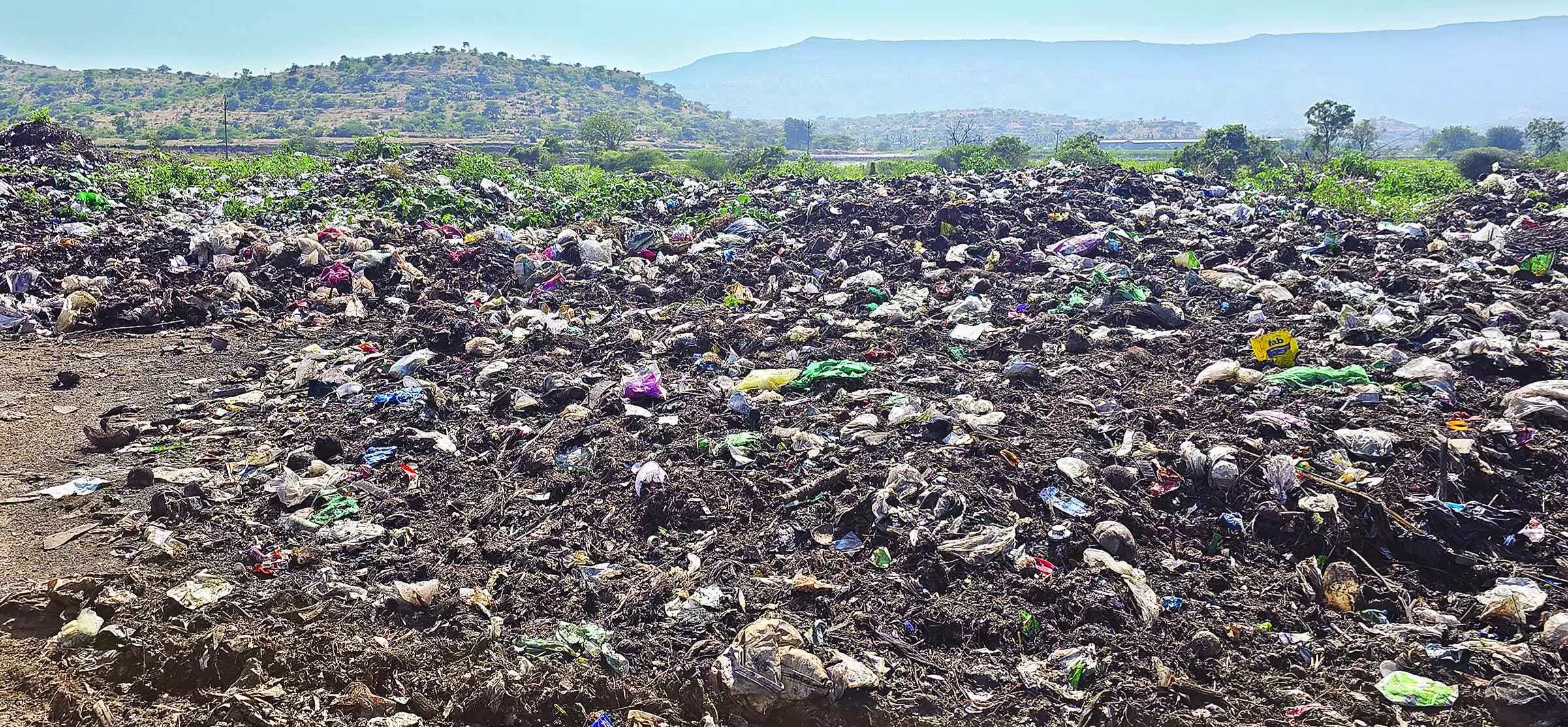 लोणी कालभोर में वन विभाग की जमीन और खेतों में अवैध कचरा डिपो