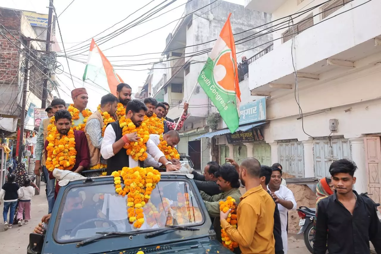 पन्ना में युवक कांग्रेस की भव्य स्वागत रैली, नवनिर्वाचित पदाधिकारियों का जोरदार अभिनंदन