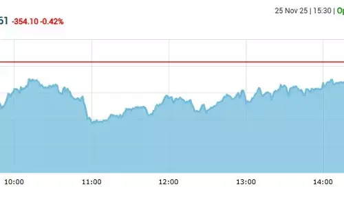 सेंसेक्स में 350 अंकों की गिरावट, निफ्टी 25890 के नीचे बंद हुआ