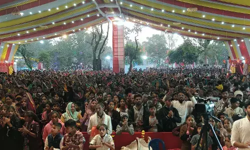 श्रीमद् भागवत कथा में रूकमणि विवाह में झूमकर नाचे श्रोतागण