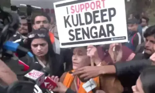 दिल्ली के जंतर-मंतर पर उन्नाव रेप पीड़िता और समर्थकों ने किया प्रदर्शन, आरोपी सेंगर के सपोर्ट में पहुंची महिला