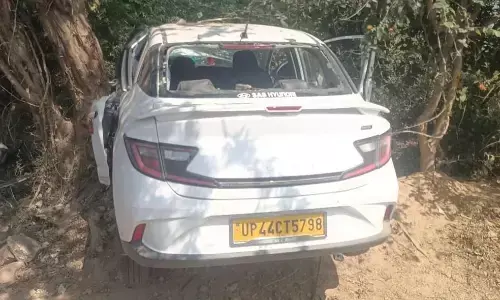 बाइक को टक्कर मारकर पेड़ से टकराई कार, 9 घायल बाइक को टक्कर मारकर पेड़ से टकराई कार, 9 घायल