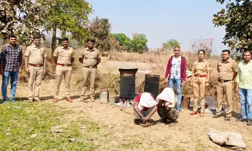 भंडारा के सानगड़ी के जंगल में चल रहे देसी शराब अड्‌डे पर छापा