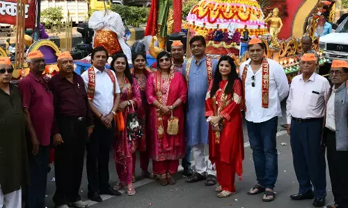 शोभायात्रा में खाटू श्याम के पौराणिक प्रसंग ने खींचा श्रद्धालुओं का ध्यान - आकर्षक झांकी ने मन मोहा