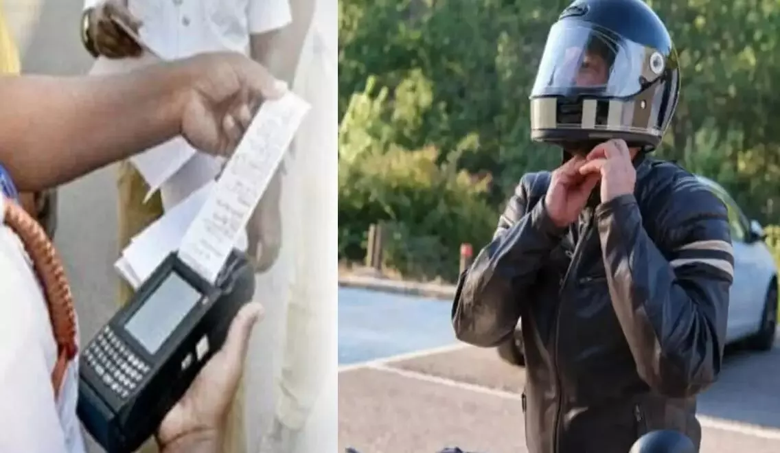 हेलमेट न पहनने वाले हो जाए सावधान! ट्रेफिक पुलिस ने बुलेट सवार युवक से वसूला इतने रुपये का जुर्माना, जानकर उड़ जाएंगे आपके होश हेलमेट न पहनने वाले हो जाए सावधान! ट्रेफिक पुलिस ने बुलेट सवार युवक से वसूला इतने रुपये का जुर्माना, जानकर उड़ जाएंगे आपके होश