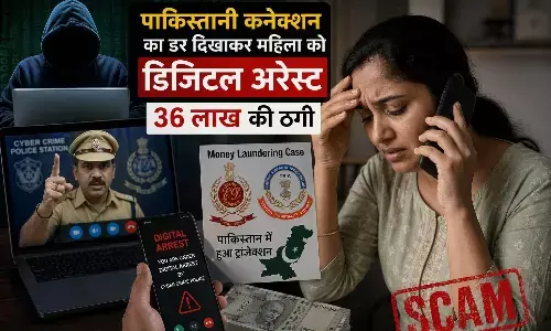 पाकिस्तानी कनेक्शन का डर दिखाकर महिला को मनी लॉन्ड्रिंग केस में फंसाने की धमकी दे 36 लाख की ठगी