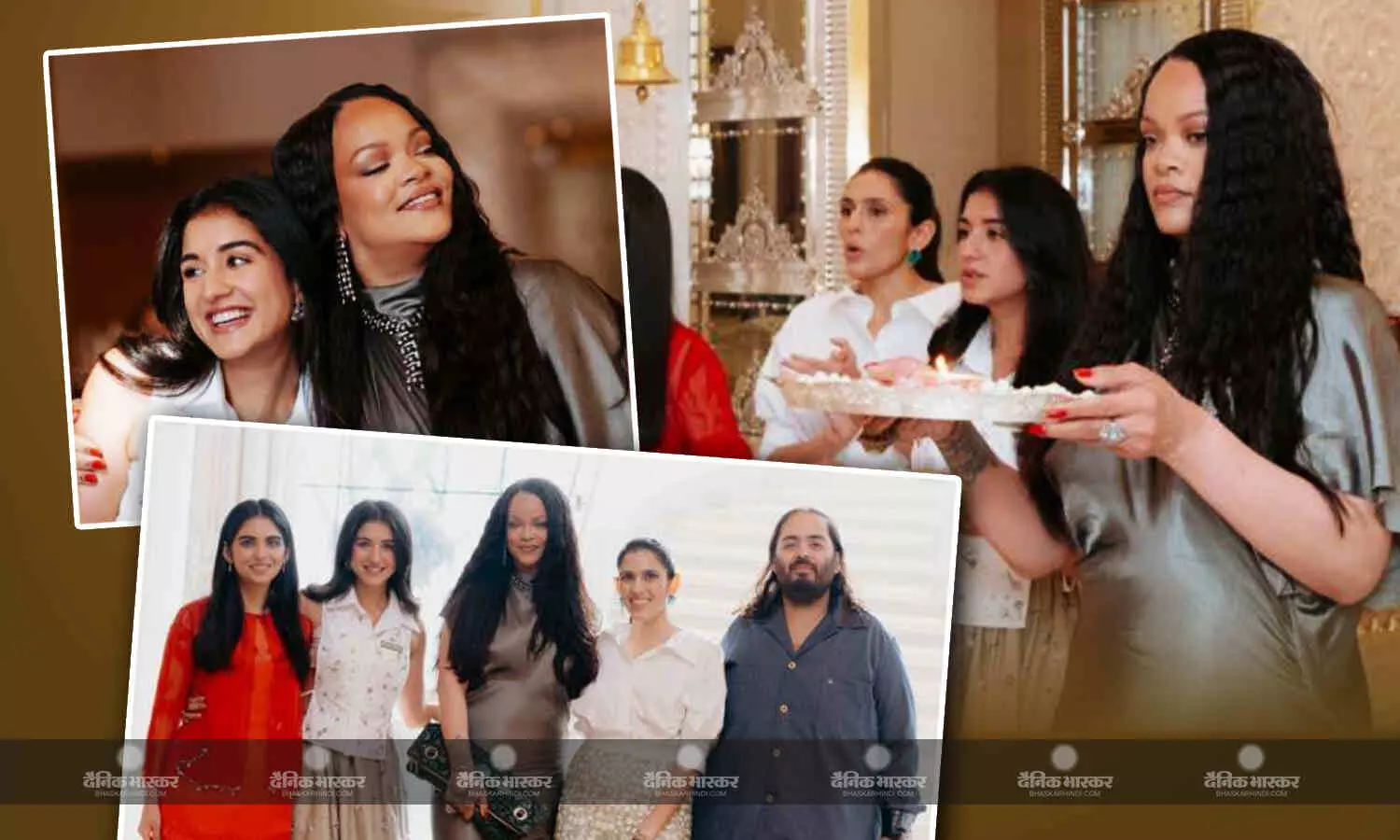 अंबानी के घर पहुंचीं रिहाना ने की आरती, श्लोका अंबानी और राधिका के साथ खेली फूलों की होली, देखें तस्वीरें