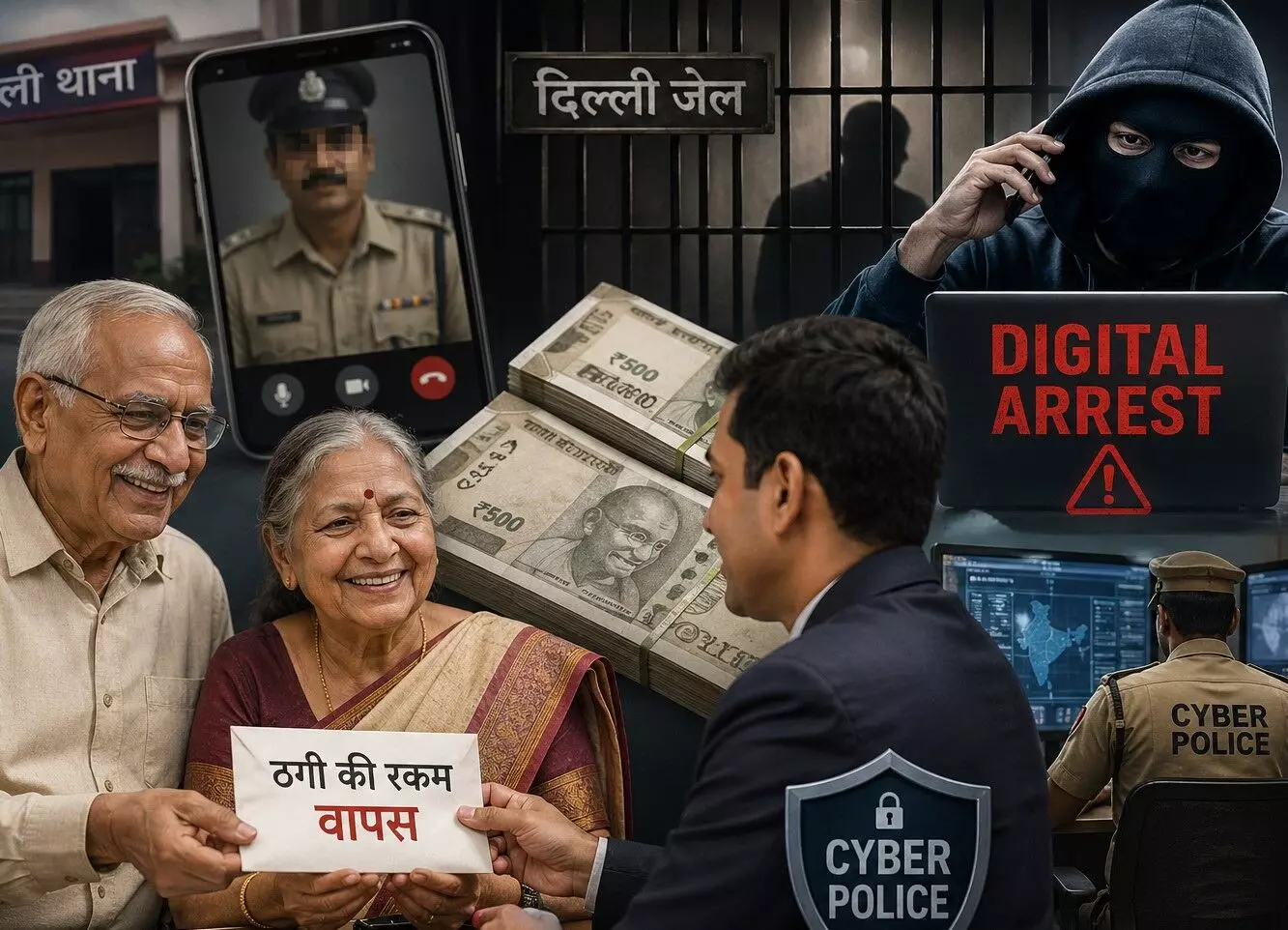 ठगी की रकम बुजुर्ग दंपति को लौटाई, आतंकियों से संबंध का झांसा देकर की थी करतूत