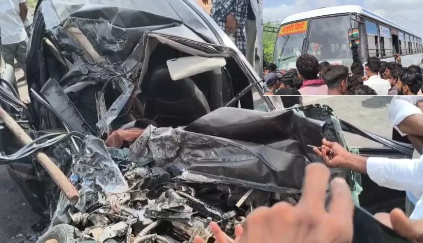 बालोतरा में रोडवेज बस और अल्टो कार में भीषण टक्कर, चार सगे भाईयों की मौत, गांव में दौड़ी शोक की लहर