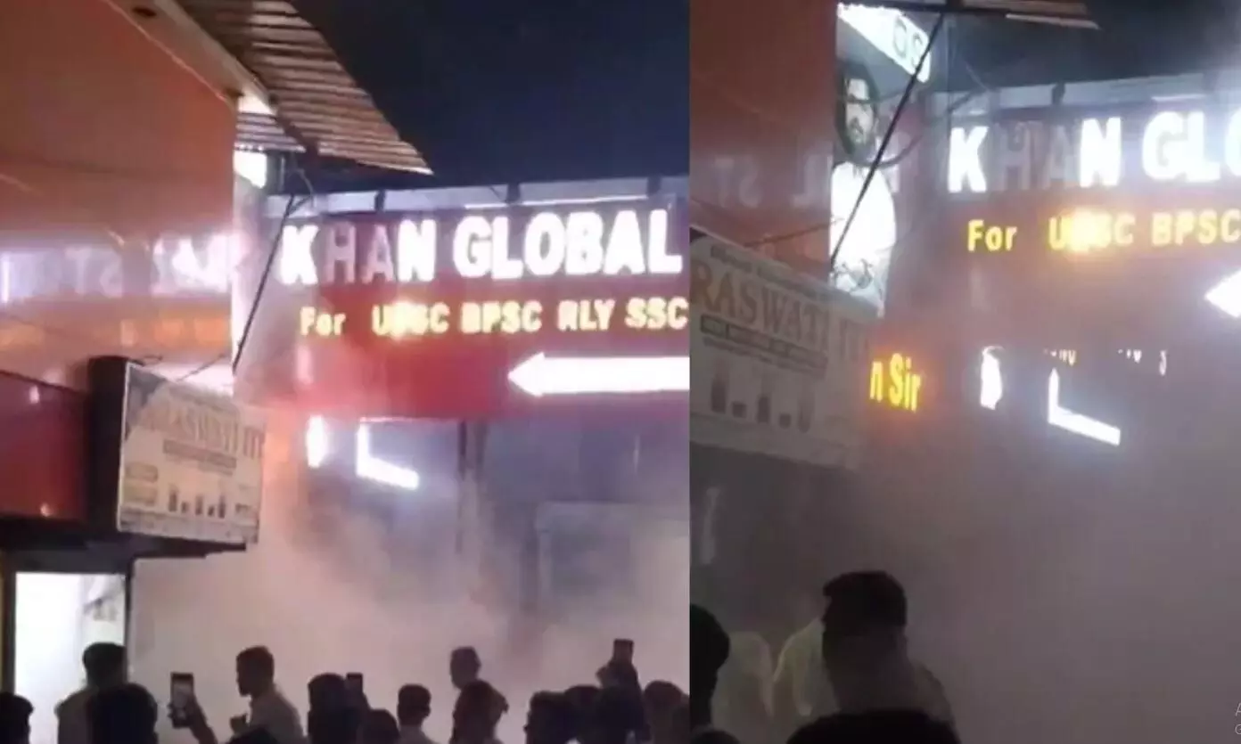 खान सर के ग्लोबल स्टडीज सेंटर में लगी भीषण आग, मौके पर अफरा-तफरी का माहौल