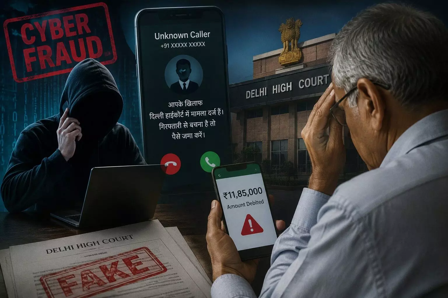 रिटायर्ड अधिकारी से पौने 12 लाख की साइबर ठगी, दिल्ली हाईकोर्ट में केस और गिरफ्तारी का डर दिखाकर ऐंठी रकम रिटायर्ड अधिकारी से पौने 12 लाख की साइबर ठगी, दिल्ली हाईकोर्ट में केस और गिरफ्तारी का डर दिखाकर ऐंठी रकम